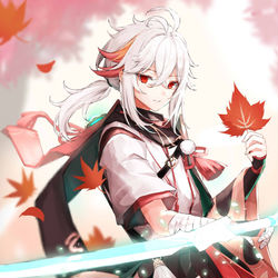 This is a pixiv picture whose title is 楓原万葉.