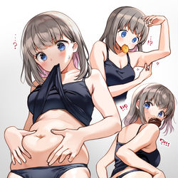 This is a pixiv picture whose title is 自分に甘々ちゃんガール.