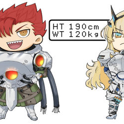 This is a pixiv picture whose title is 大きい森くんと大きいガウェ子ちゃん.