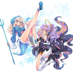 This is a pixiv picture whose title is 綿月姉妹.