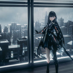 This is a pixiv picture whose title is 赛琳娜· Death-city.