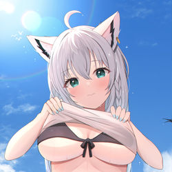 This is a pixiv picture whose title is 水着フブキ.