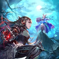 This is a pixiv picture whose title is 真夜中の語らい.