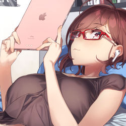 This is a pixiv picture whose title is 近視の姉＃2.