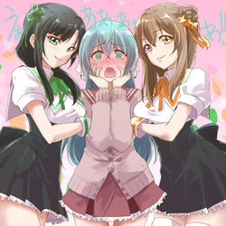 This is a pixiv picture whose title is 神雨の間に挟まれてしまった土岐.
