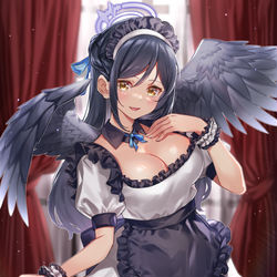 This is a pixiv picture whose title is 堕天使メイドは好きですか？.