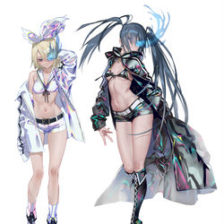 This is a pixiv picture whose title is white&black rock shooter.