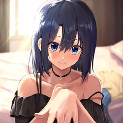 This is a pixiv picture whose title is 安達としまむらと爪切り.