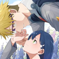 This is a pixiv picture whose title is ダリフラ完結三周年.