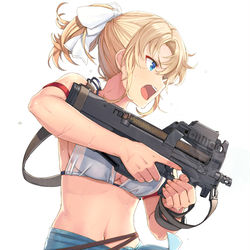This is a pixiv picture whose title is 金髪ちゃん水着絵.