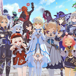 This is a pixiv picture whose title is 【原神MMD】蛍さん その他大勢　(1600枚目).