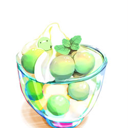 This is a pixiv picture whose title is メロンボールソフトクリーム.