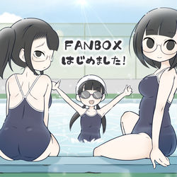 This is a pixiv picture whose title is 水泳補習の美術部ガール.