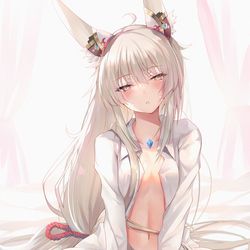 This is a pixiv picture whose title is 寝起きニアちゃん.