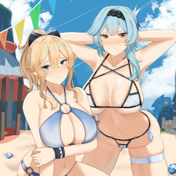 This is a pixiv picture whose title is Jean & Eula.