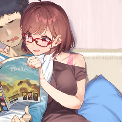 This is a pixiv picture whose title is 近視の姉＃3.