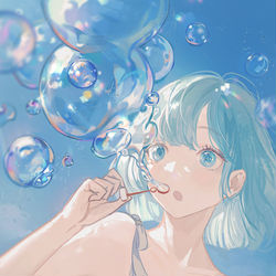 This is a pixiv picture whose title is 泡泡.