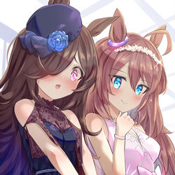 This is a pixiv picture whose title is ライスシャワー＆ミホノブルボン.