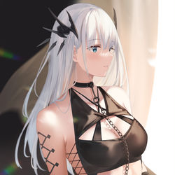This is a pixiv picture whose title is 主の帰りを待つサキュバス.
