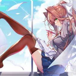 This is a pixiv picture whose title is Just Monika.