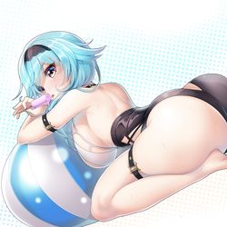 This is a pixiv picture whose title is 原神 エウルア・ローレンス 水着.