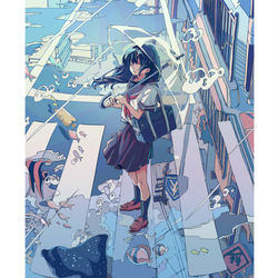 This is a pixiv picture whose title is 水たまり.