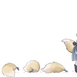 This is a pixiv picture whose title is 其实铃兰只有一条尾巴（咦.