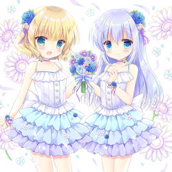 This is a pixiv picture whose title is シャロちゃんとチノちゃん.