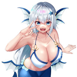 This is a pixiv picture whose title is 人魚ちゃんリメイク.
