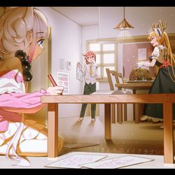 This is a pixiv picture whose title is “お帰りなさい  小林さん”.