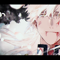 This is a pixiv picture whose title is 花に狗.