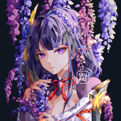 This is a pixiv picture whose title is 雷电将军.