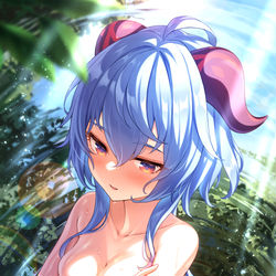 This is a pixiv picture whose title is 麒麟の水浴.