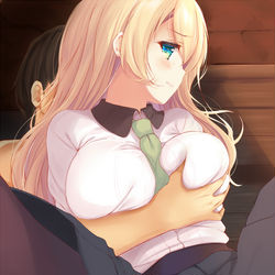 This is a pixiv picture whose title is 倉庫で.