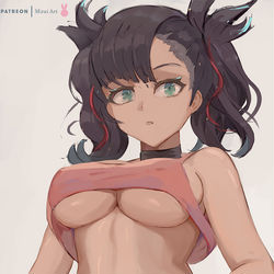 This is a pixiv picture whose title is 【マリィ(トレーナー)】Marnie.