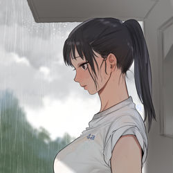 This is a pixiv picture whose title is 雨.
