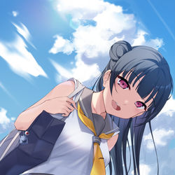 This is a pixiv picture whose title is 堕天使と夏の空.