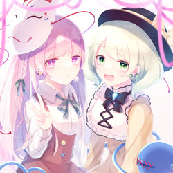 This is a pixiv picture whose title is 💜💚.