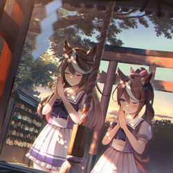 This is a pixiv picture whose title is 会長×テイオー.