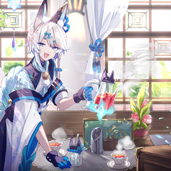 This is a pixiv picture whose title is 和カフェ【天気雨】.