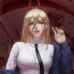 This is a pixiv picture whose title is パワー(チェンソーマン) - Power (CM).