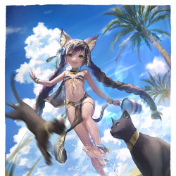 This is a pixiv picture whose title is 夏バステト.
