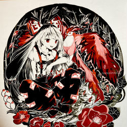 This is a pixiv picture whose title is 藤原妹紅.