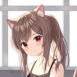 This is a pixiv picture whose title is 何見てるの？.