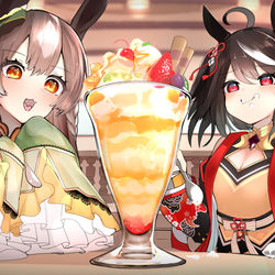 This is a pixiv picture whose title is キタサト初ぱふぇ.