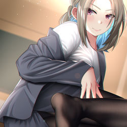 This is a pixiv picture whose title is 写真    喜欢老师的脚吗❤  叶月.