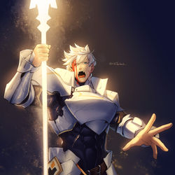 This is a pixiv picture whose title is 聖槍、開廷.