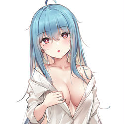 This is a pixiv picture whose title is BLUE HAIR.