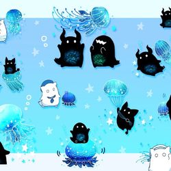 This is a pixiv picture whose title is ホシクイとホシクラゲスタンプ.