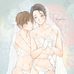 This is a pixiv picture whose title is ブライダルランジェリー２👰👰.